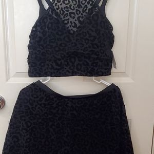 NWT TORRID 2-PIECE SWIM, SZ 2X, BLACK LEOPARD MESH